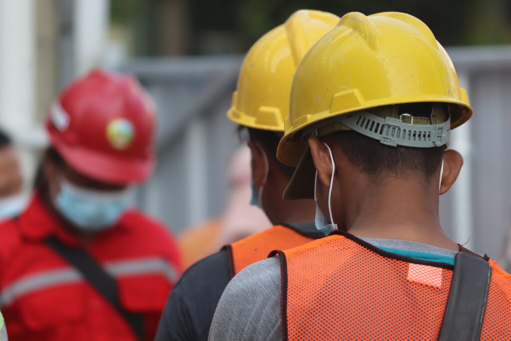 Safety - Men with hardhats on